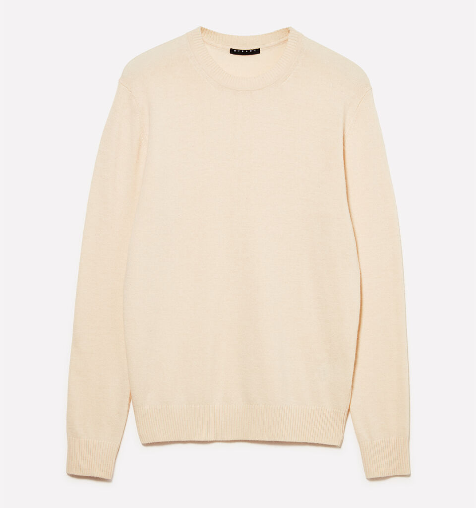 Beige regular fit crew neck sweater - men's crew neck sweaters - Beige | Sisley image number 1